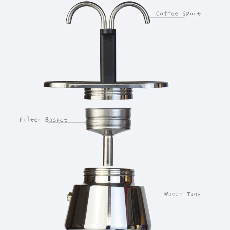 200ML 미니 모카 포트 더블 튜브 304 스테인레스 - Coffee Equipment Brands 리뷰 및 가격